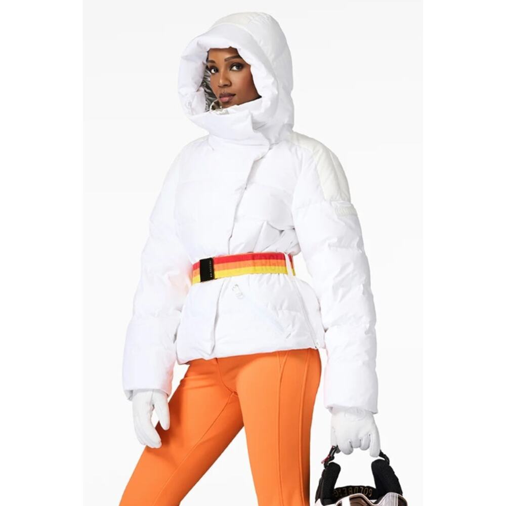 Goldbergh Bufera Quilted Ski Jacket White Hooded Down Puffer Coat Size 10 NWT - Picture 3 of 14